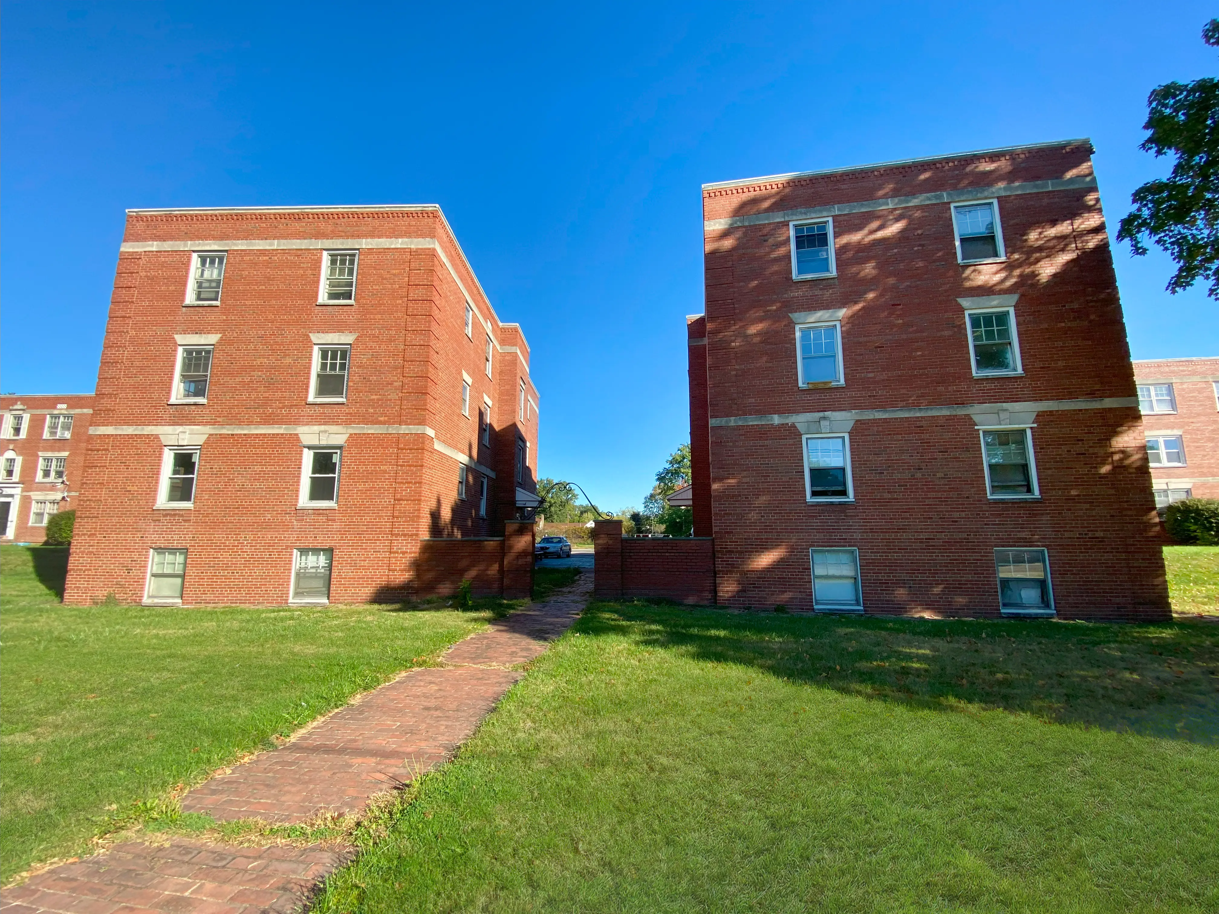 Mature trees and green space at Southview Apartments
