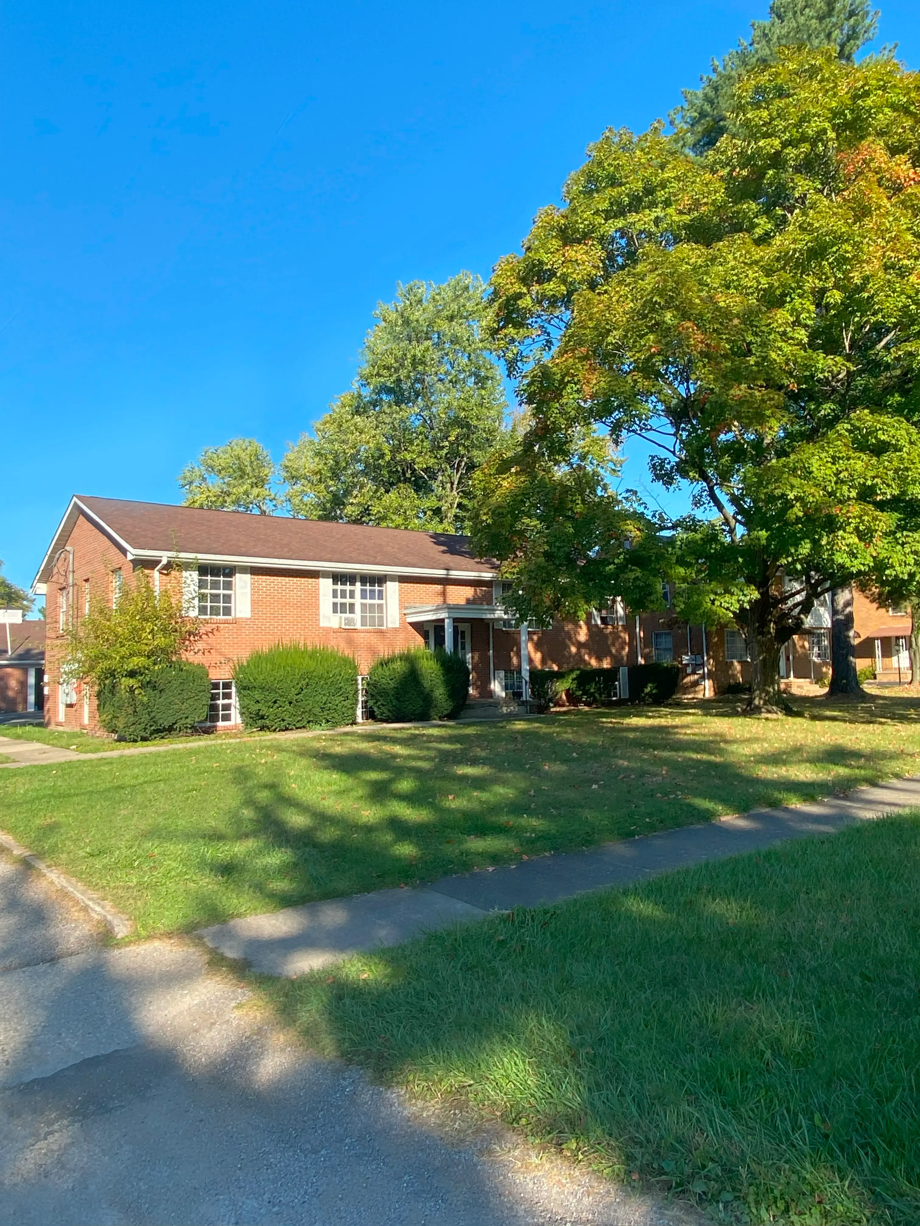 Open lawn and walking space at Southview Apartments
